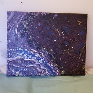 *HP* Original Painting 8"x10" Purple Gold White